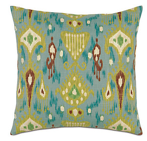 Turquoise & Green Southwest Square Accent Pillow