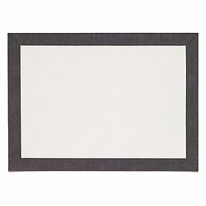 Bodrum Bordino Charcoal Grey Antique White Rectangle Easy Care Place Mats - Set of 4