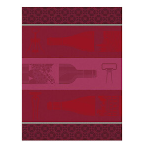 Le Jacquard Francais Vin en Bouteille Red Cotton Tea Towel