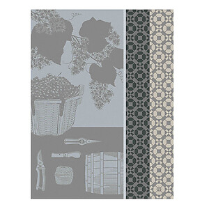 Le Jacquard Francais Vin en Grappe White Cotton Tea Towel