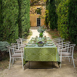 Le Jacquard Francais Voyage Iconique Green Cotton Table Linens