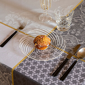 Le Jacquard Francais Voyage Iconique Grey Cotton Table Linens