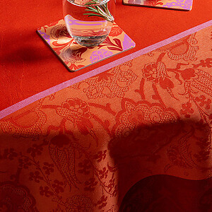 Le Jacquard Francais Voyage Iconique Red Cotton Table Linens