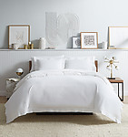 White Cotton Percale Sheets & Bedding - Sferra Analisa