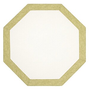 Bodrum Bordino Fern Green and White Octagon Easy Care Place Mats - Set of 4