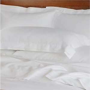 Elegant Pleated White Modal Bedding - St Geneve Bellino