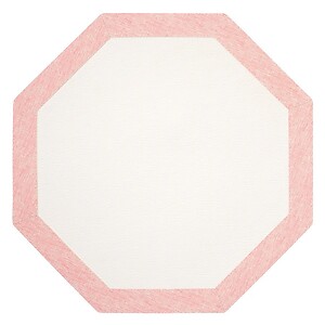 Bodrum Bordino Rose Pink and White Octagon Easy Care Place Mats - Set of 4