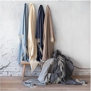 St Geneve Freya Merino Wool and Cashmere Throw Blanket
