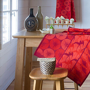 Le Jacquard Francais Yukata Red Cotton Tea Towel