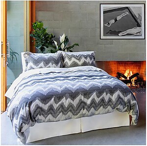 St Geneve Cenno Grey and Cream Cotton Wool Bedding