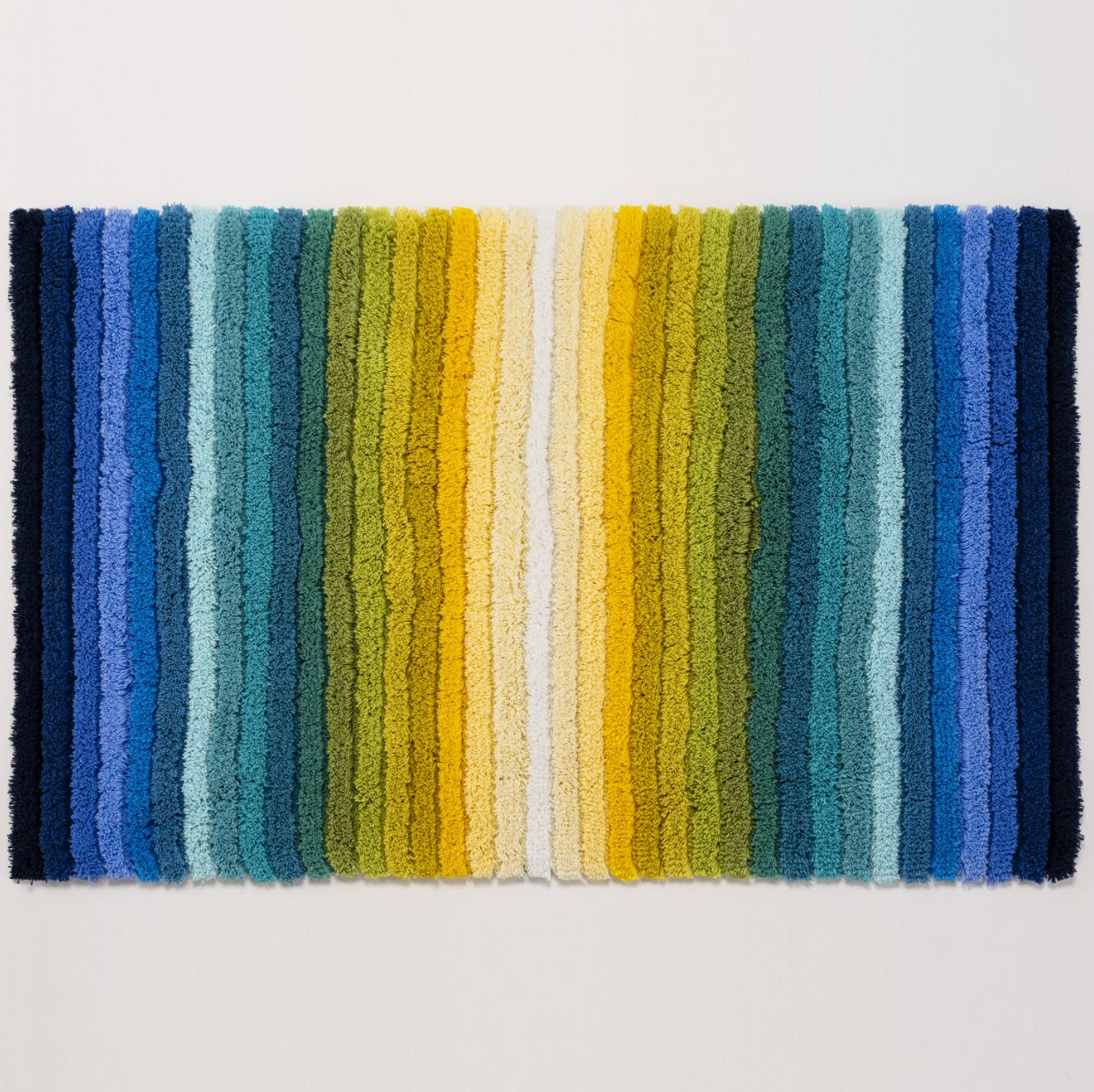 Santa Cruz Lagoon Bath Rug - Plush Multi-Color Stripes