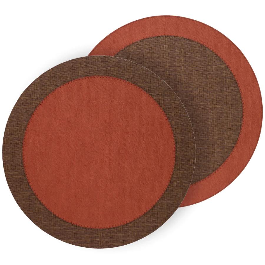 Bodrum Paprika Chocolate Round Easy Care Placemats Set of 4