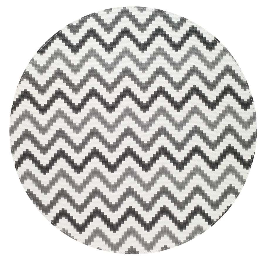 Bodrum Ripple Charcoal Grey Round Easy Care Placemats Set of 4