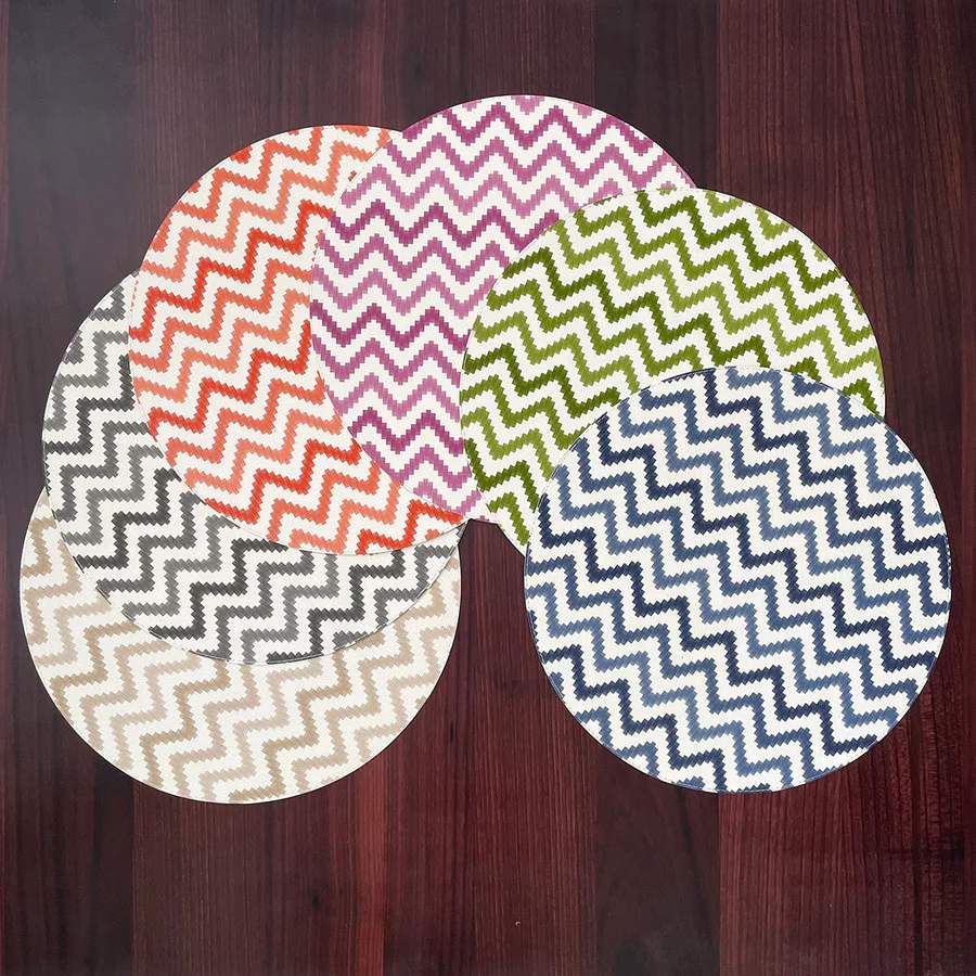 Bodrum Ripple Charcoal Grey Round Easy Care Placemats Set of 4