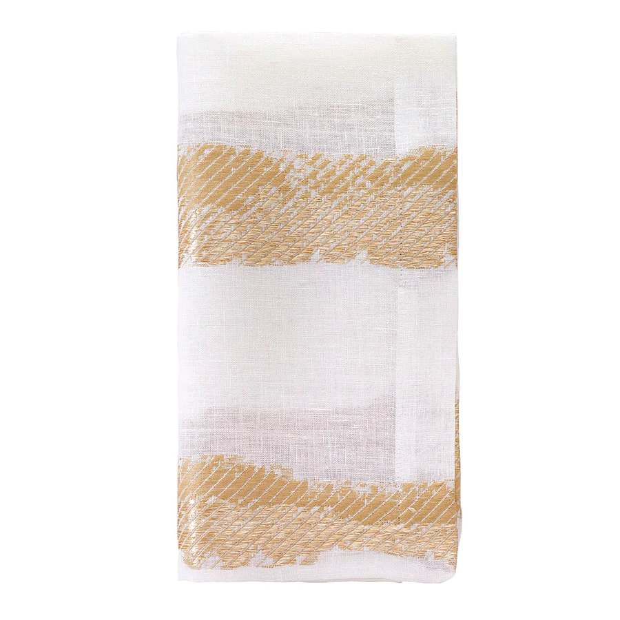 Bodrum Brushstroke Gold Napkins Set of 4