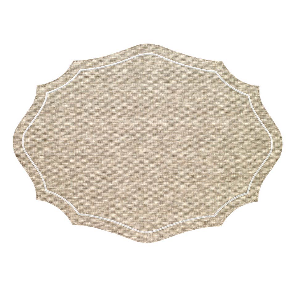 Bodrum Byzantine Beige and White Easy Care Placemats Set of 4