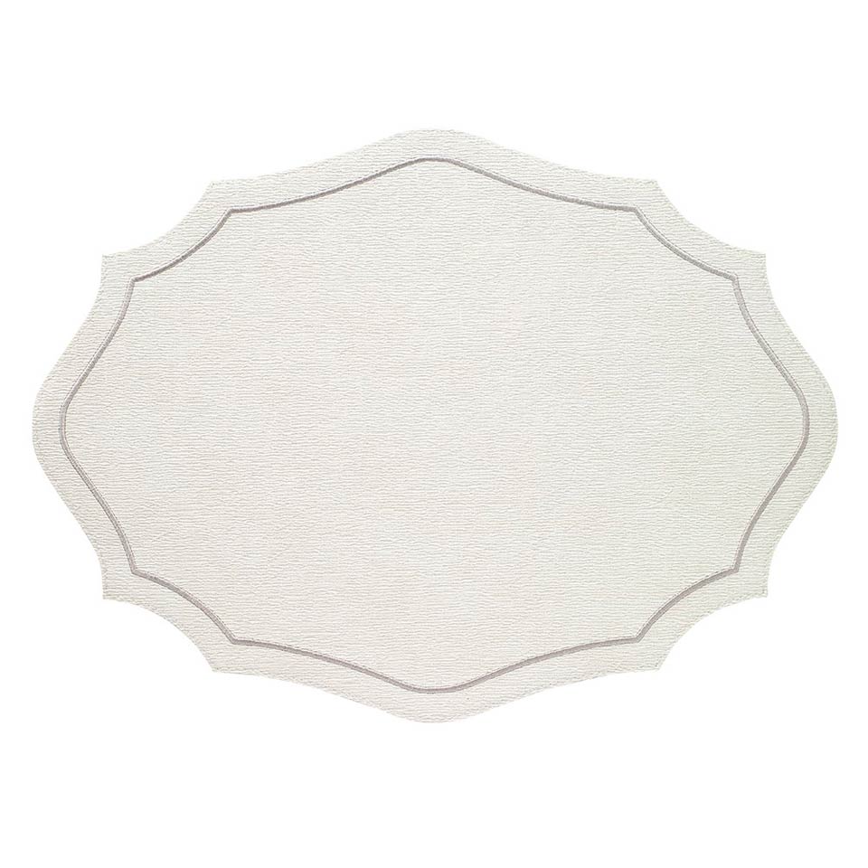 Bodrum Byzantine Antique White and Silver Easy Care Placemats Set of 4