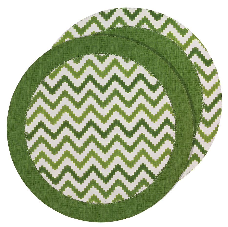 Bodrum Grass Green Round Easy Care Placemats Set of 4