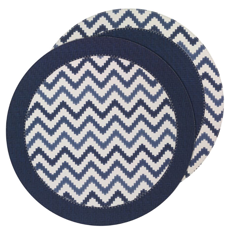 Bodrum Navy Blue Round Easy Care Placemats Set of 4