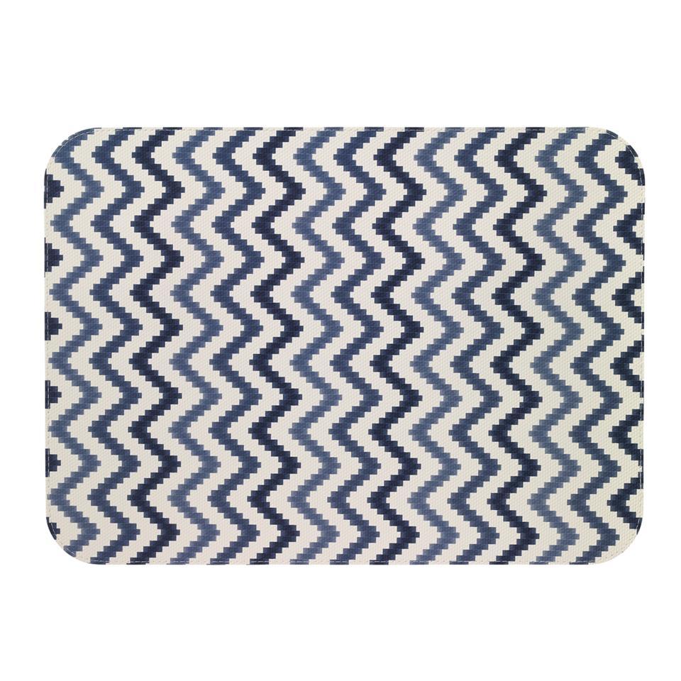 Bodrum Ripple Navy Blue Oblong Easy Care Placemats Set of 4