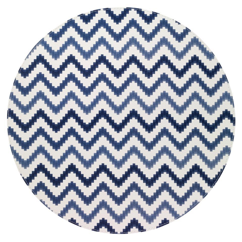 Bodrum Ripple Navy Blue Round Easy Care Placemats Set of 4