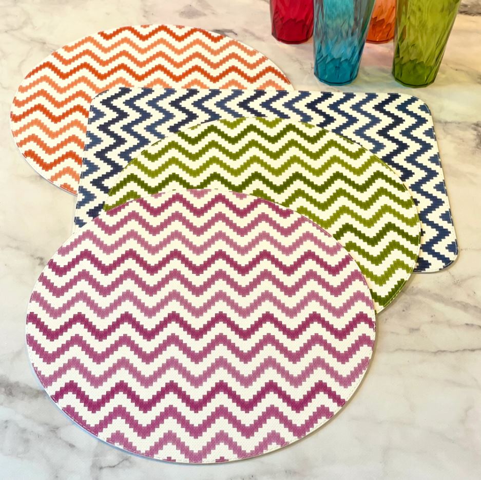 Bodrum Ripple Berry Oblong Easy Care Placemats Set of 4