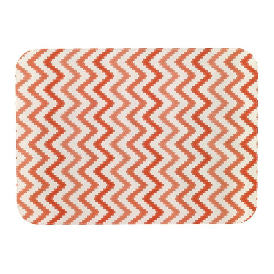 Bodrum Ripple Pumpkin Orange Oblong Easy Care Placemats Set of 4