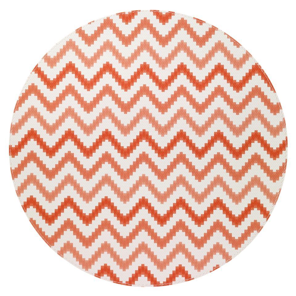 Bodrum Ripple Pumpkin Orange Round Easy Care Placemats Set of 4