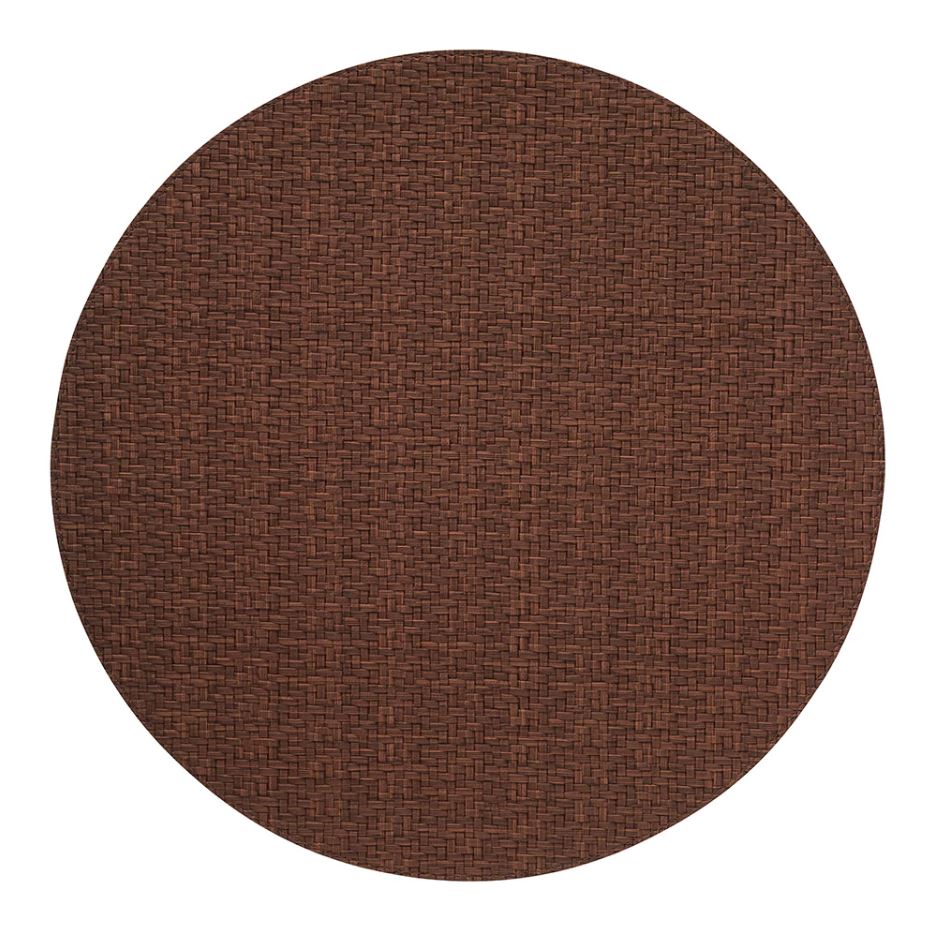 Bodrum Wicker Chocolate Brown Round Easy Care Placemats Set of 4