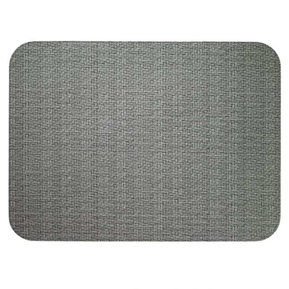 Bodrum Wicker Gray Oblong Easy Care Placemats Set of 4