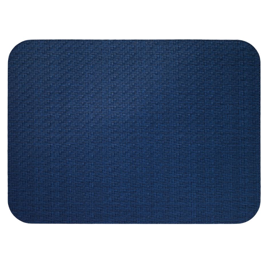 Bodrum Wicker Navy Blue Oblong Easy Care Placemats Set of 4