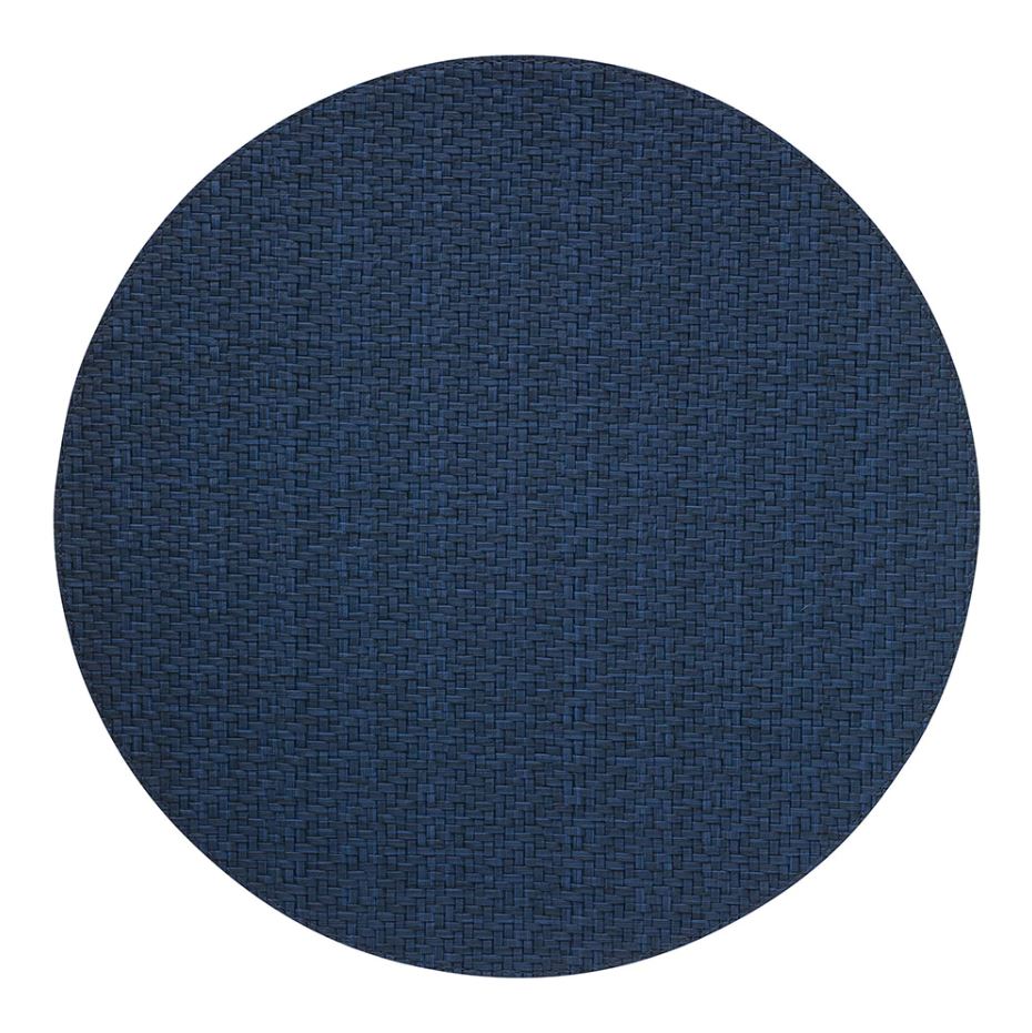 Bodrum Wicker Navy Blue Round Easy Care Placemats Set of 4