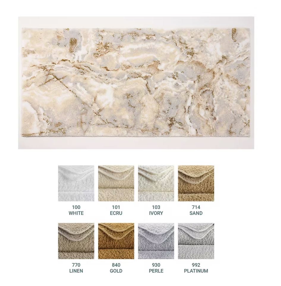 Castello Stone-Look Plush Bath Rug - Giza Cotton Luxury