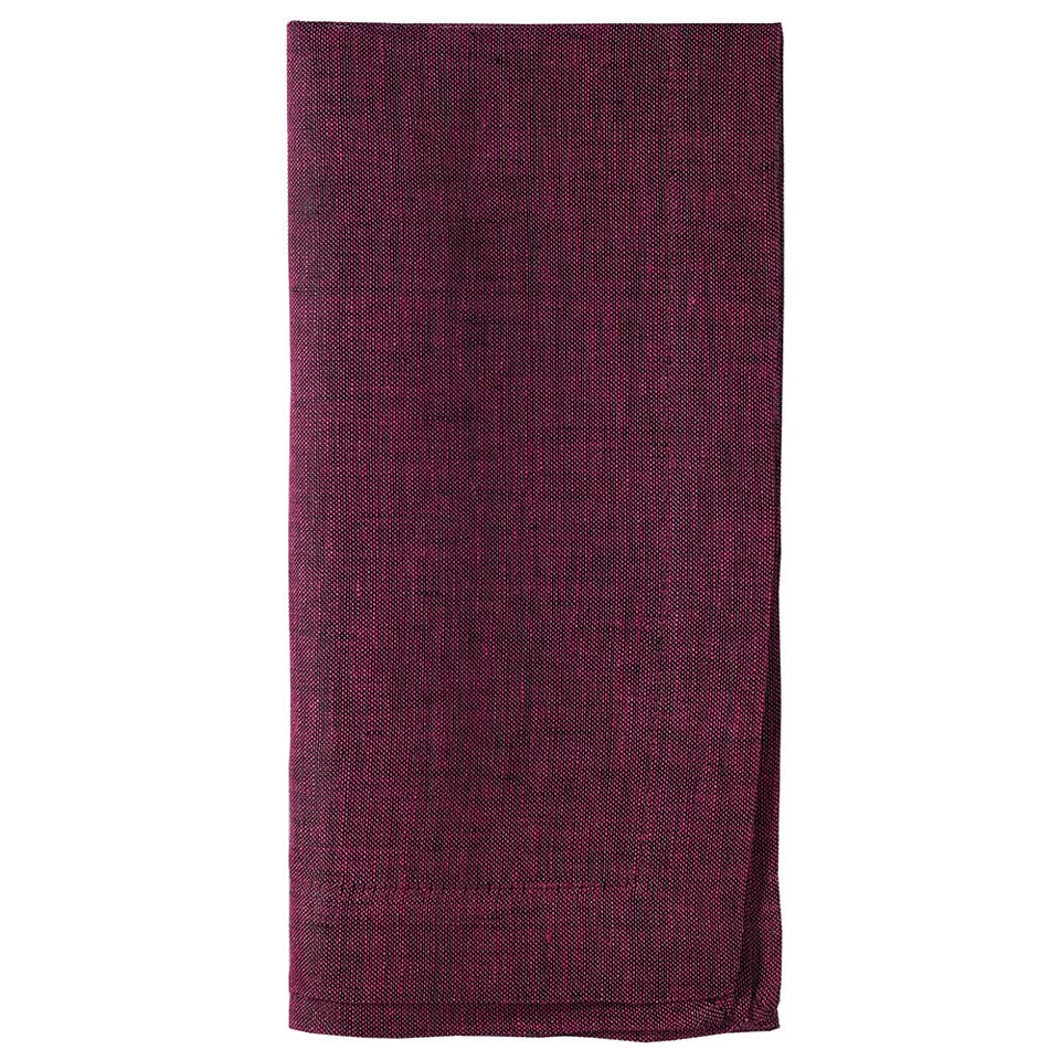 Bodrum Chambray Plum Purple Linen Napkins Set of 4