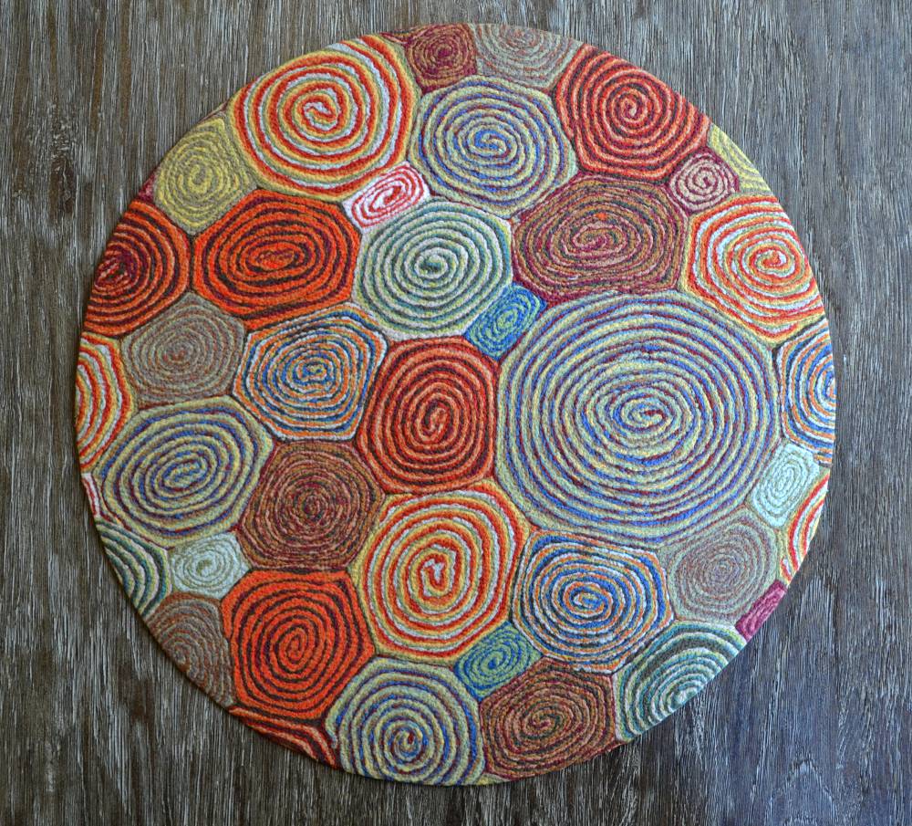 Giant Swirls Round Felt Placemats Lamontage by Liora Manne