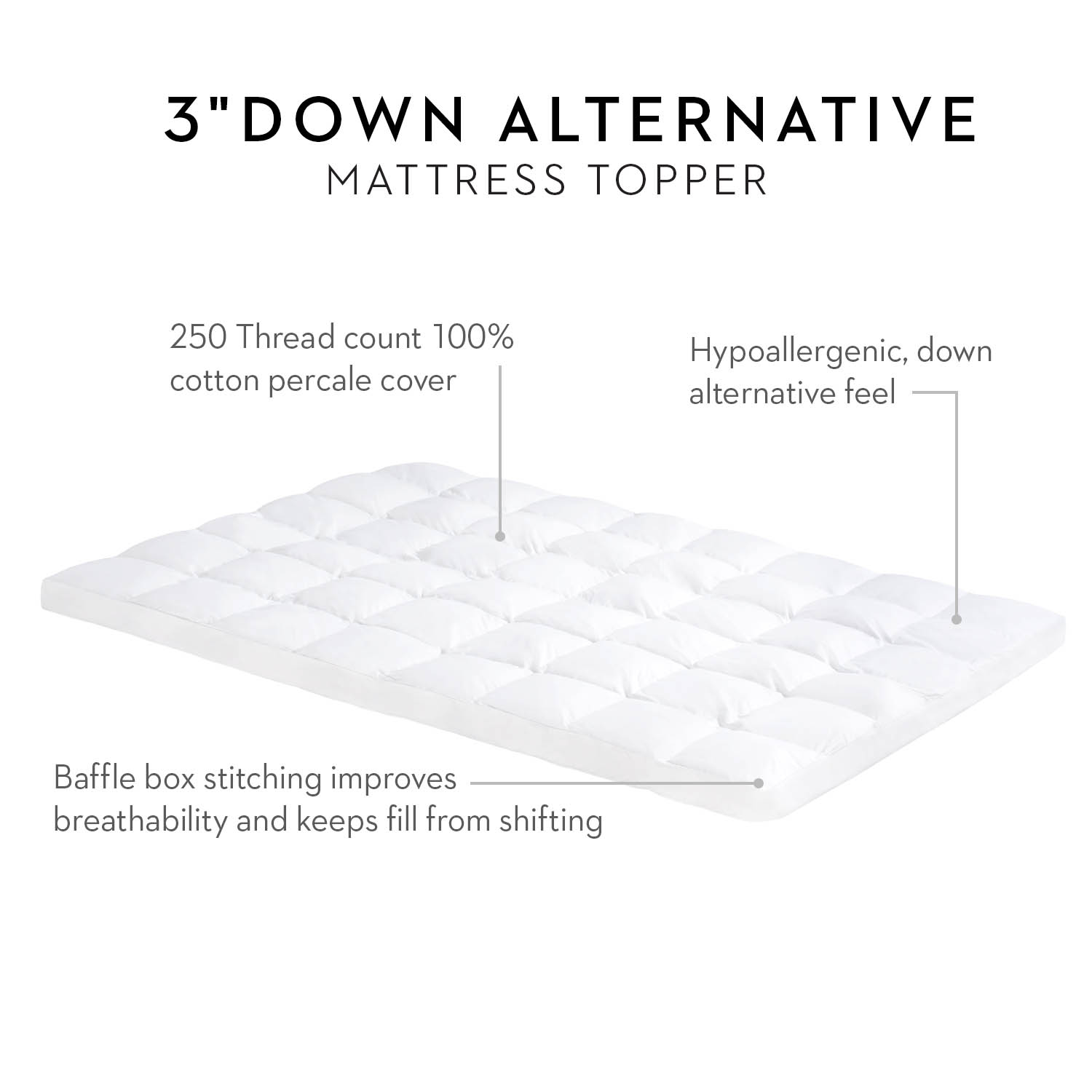 Malouf Isolus Down Alternative Mattress Topper Pad J Brulee
