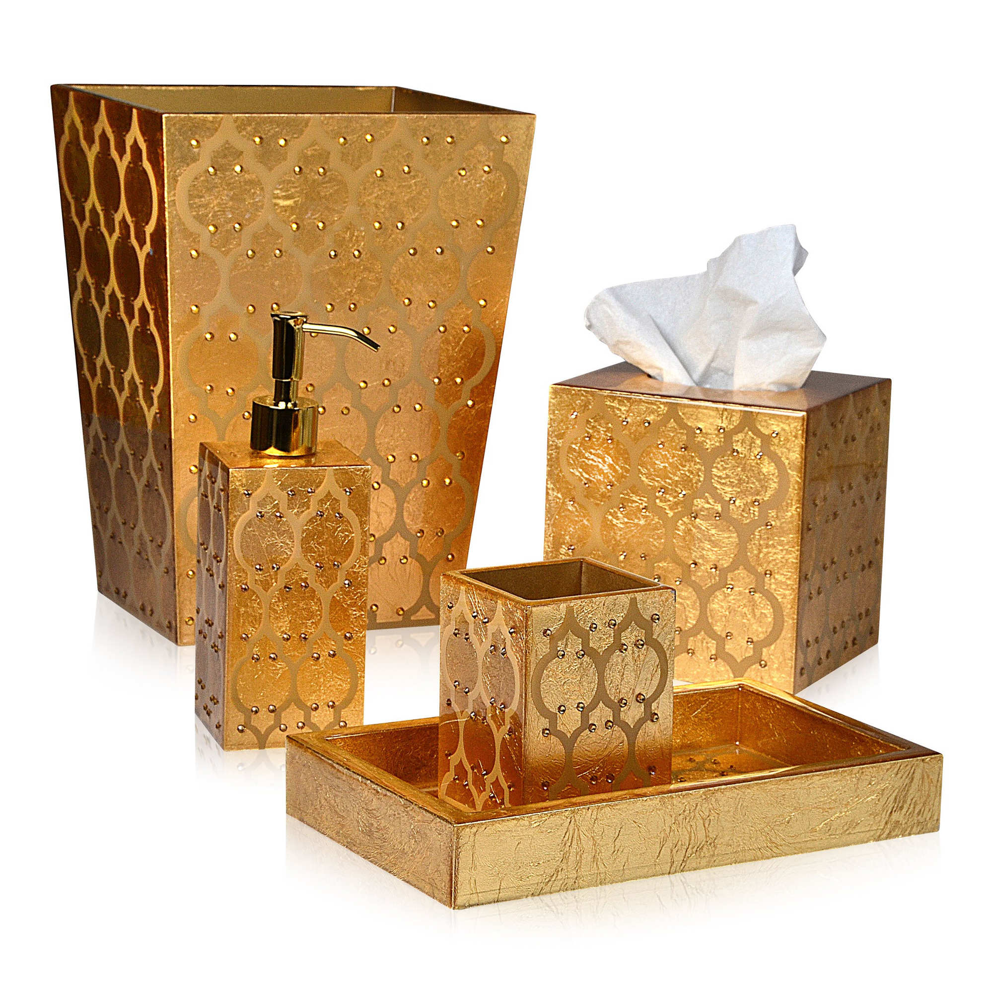 Mike & Ally Arabesque Gold Leaf Bath Accessories