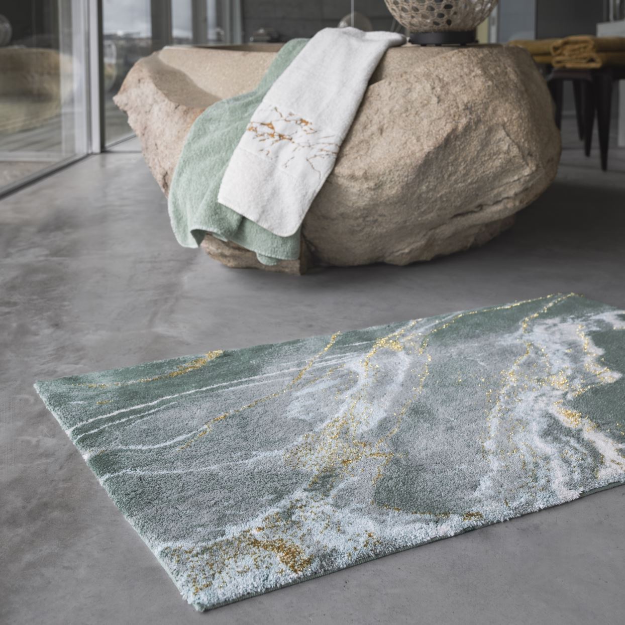 Lipari Bath Rug - Plush Cotton Stone-Inspired Luxury