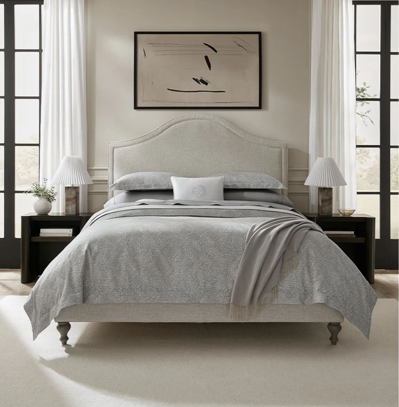 Sferra Bione Slate Gray Luxury Cotton Bedding