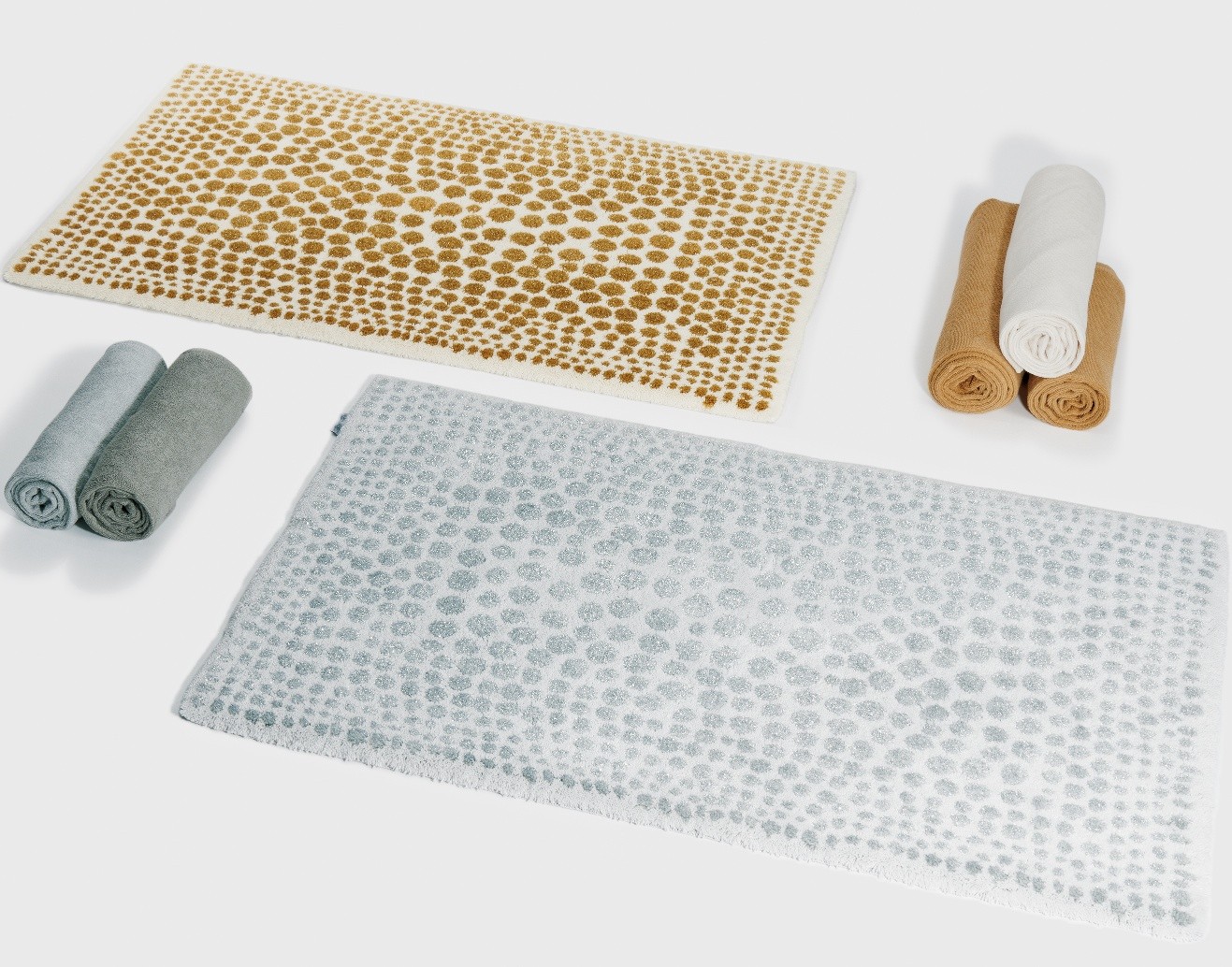 Abyss Habidecor Dolce Bath Rugs. Gold or Silver Metallic J Brulee