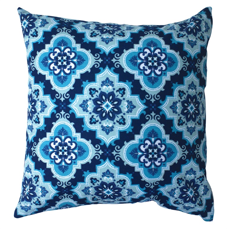 Indigo Blue & Teal Turkish Tile Pattern Pillow | J Brulee Home