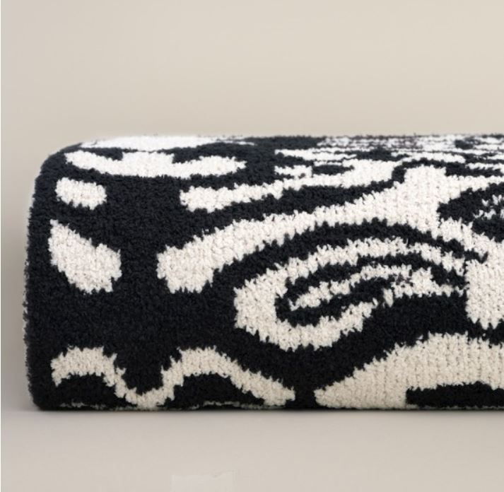 Kashwere Damask Black and Malt Throw Blanket J Brulee Home