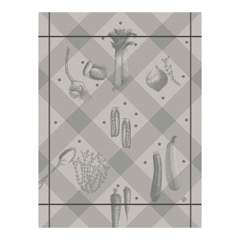 Le Jacquard Jardin Des Choux Tea Towel - Green and Orange main image 1