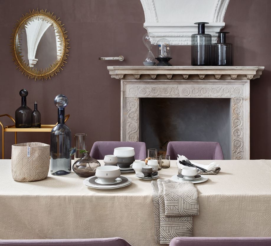 Leitner Metro Pattern Linen Bedding & Table Linens J Brulee