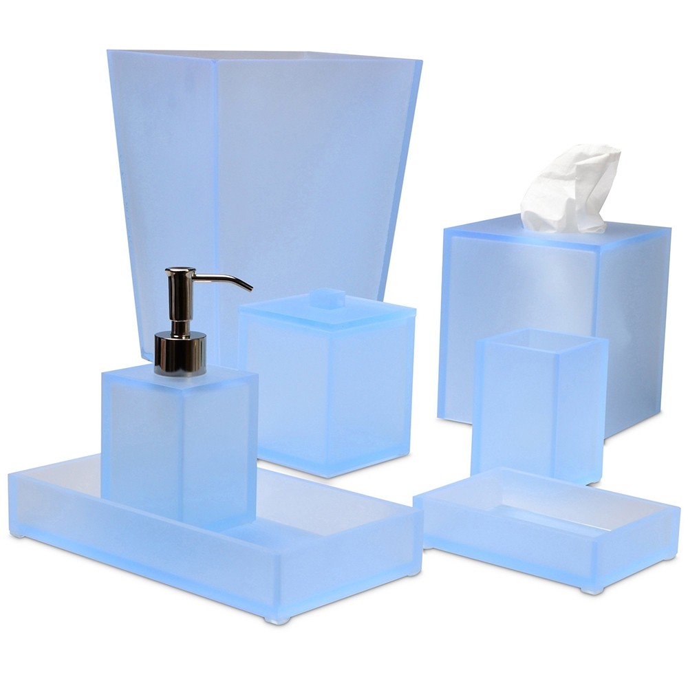Mike & Ally Ice Frosted Sky Light Blue Luxury Bath Accessories