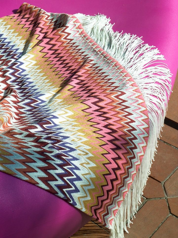 Missoni Margot Throws & Cushions. Color and soft zig zag pattern throw
