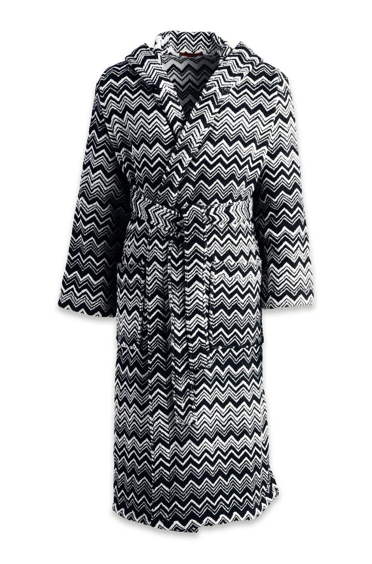 Missoni Keith Bathrobes and Towels. Black & White Zig Zag J Brulee