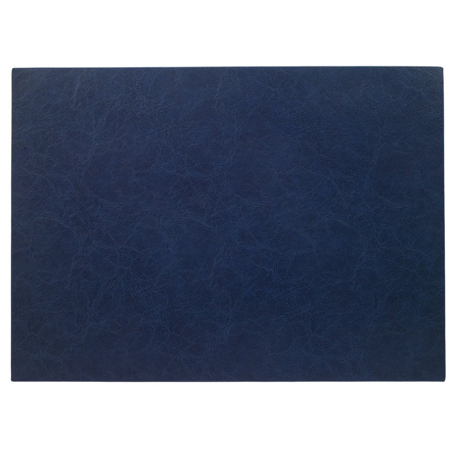 Bodrum Tanner Navy Blue Rectangle Faux Leather Placemats Set of 4