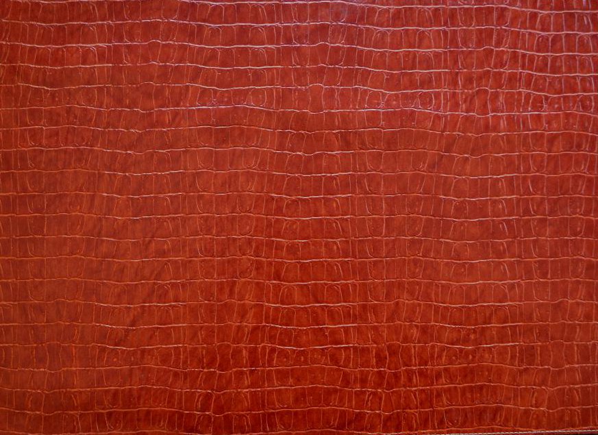 Paprika Red Alligator Pattern Faux Leather Rectangle Placemats