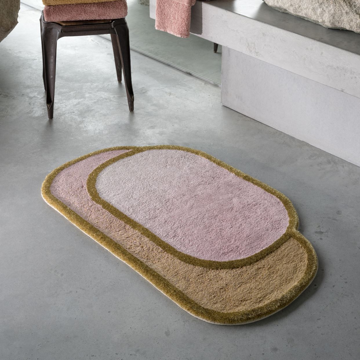 Boudoir Bath Rug - Blush Sparkle in Giza Cotton